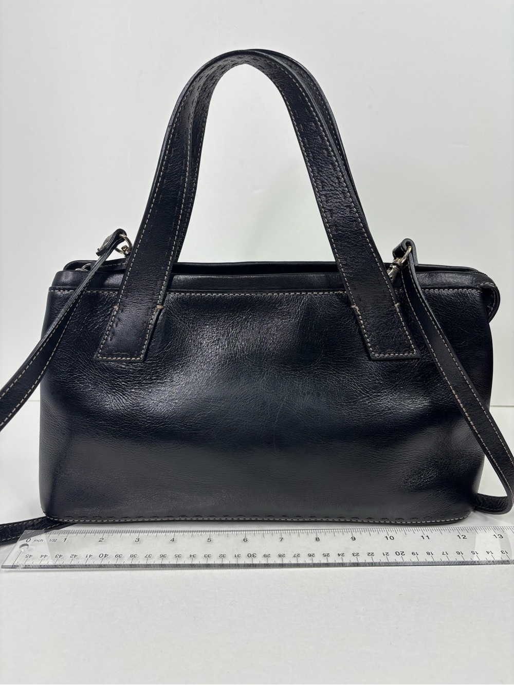 FOSSIL Classic Black Pebbled Leather Top-Handle Sedona Satchel ZB9095 - Picture 6 of 13